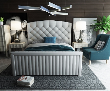 Modern Nordic Style Double Bed-ID:671978548