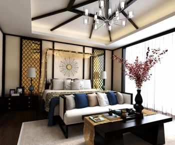 Modern New Chinese Style Bedroom-ID:121107898