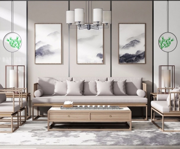 New Chinese Style Sofa Combination-ID:206468113