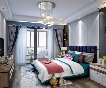 Modern New Chinese Style Bedroom-ID:153680819