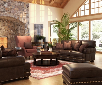 American Style Country Style Sofa Combination-ID:417494796