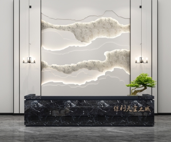 New Chinese Style Reception Desk-ID:409533387
