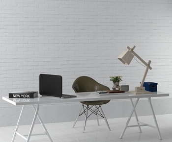 Modern Computer Desk And Chair-ID:444379915
