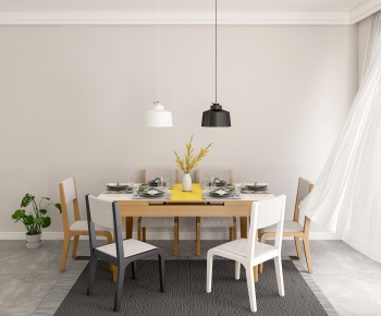 Modern Nordic Style Dining Table And Chairs-ID:936734659