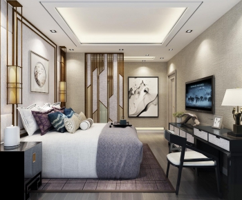 New Chinese Style Bedroom-ID:870933629