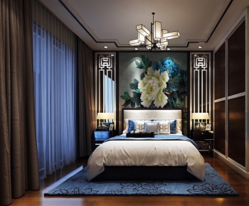 Modern New Chinese Style Bedroom-ID:904456912