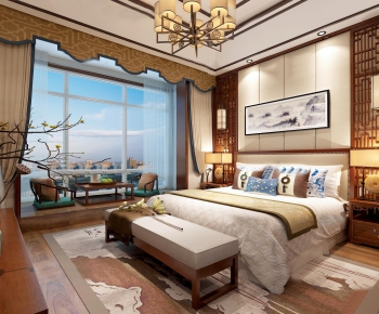 New Chinese Style Bedroom-ID:770886543