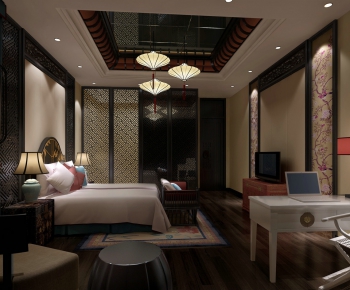 New Chinese Style Bedroom-ID:631074991