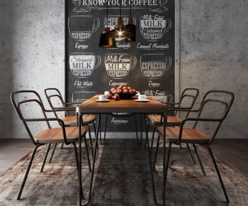 Modern Industrial Style Dining Table And Chairs-ID:312048112