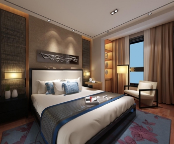 Modern New Chinese Style Bedroom-ID:684080569