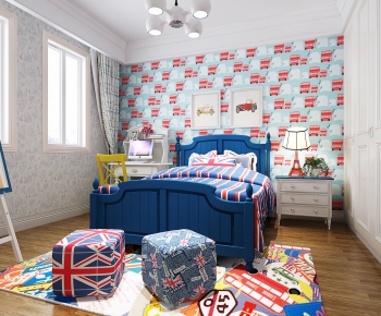 Mediterranean Style Boy's Room And Son's Room-ID:715949937