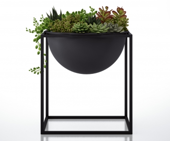 Modern Potted Green Plant-ID:455796324