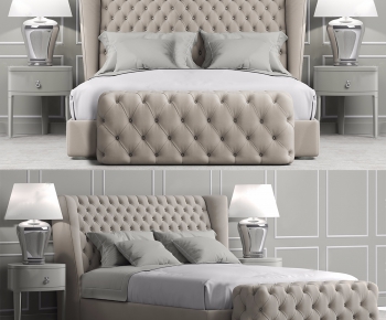 Simple European Style Double Bed-ID:321928633