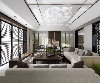 New Chinese Style A Living Room-ID:205113841