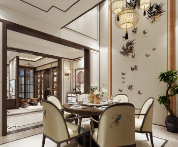 New Chinese Style Dining Room-ID:456180216