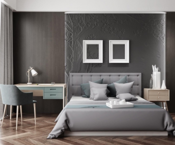 Modern Double Bed-ID:953306721