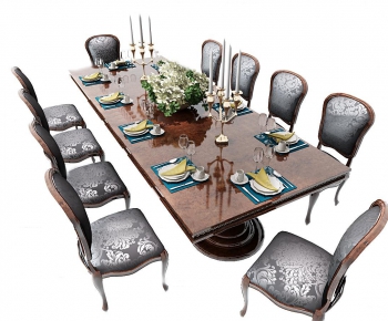 European Style Dining Table And Chairs-ID:650936342