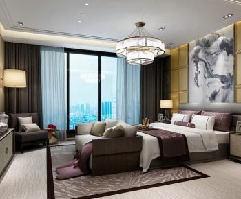 Modern New Chinese Style Bedroom-ID:864836642