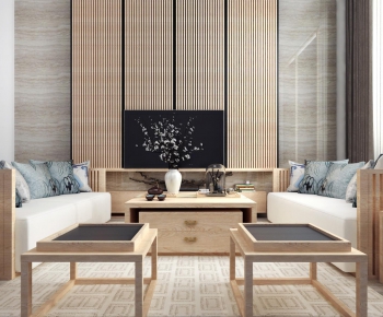 New Chinese Style A Living Room-ID:748878917