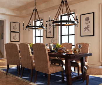 American Style Simple European Style Dining Room-ID:702138252