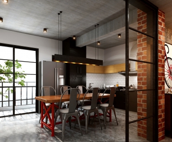 Industrial Style Dining Room-ID:715822979