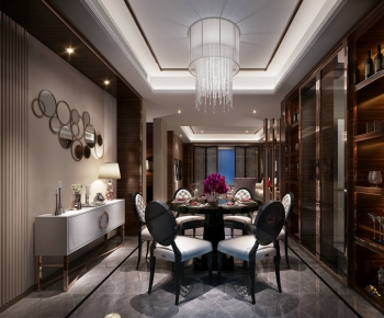 Modern New Chinese Style Dining Room-ID:131361299