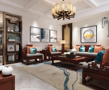 Chinese Style A Living Room-ID:903625738
