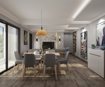 Nordic Style Dining Room-ID:821845135