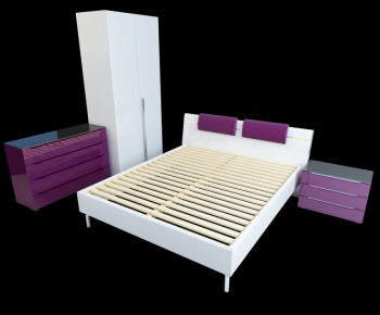 Modern Double Bed-ID:211178138