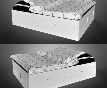 Modern Double Bed-ID:348324794