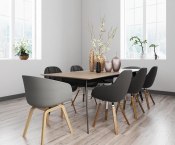 Modern Nordic Style Dining Table And Chairs-ID:115541839