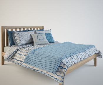 Nordic Style Double Bed-ID:954468756