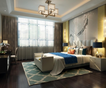Modern New Chinese Style Bedroom-ID:761561143