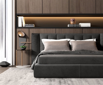 Modern Double Bed-ID:635703953