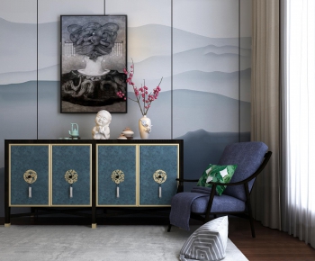 New Chinese Style Side Cabinet/Entrance Cabinet-ID:844366517