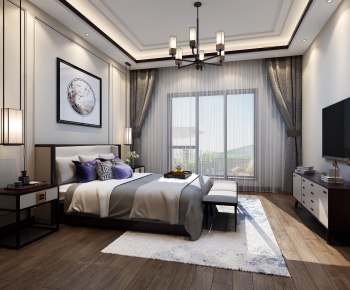 New Chinese Style Bedroom-ID:689276389