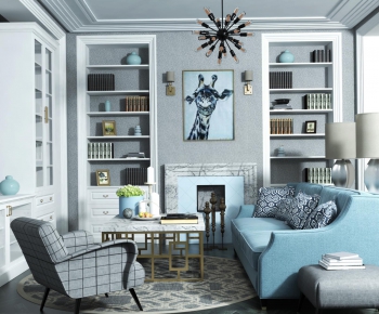 Modern American Style A Living Room-ID:483614942