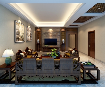 Chinese Style A Living Room-ID:371875498