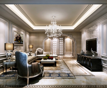 New Classical Style A Living Room-ID:656399781