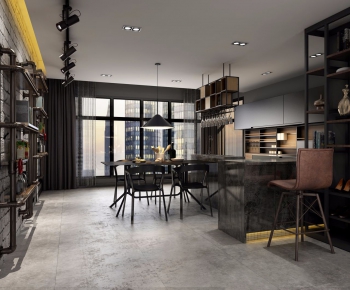 Industrial Style Dining Room-ID:238131296