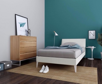 Nordic Style Single Bed-ID:120238323