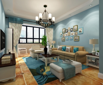 American Style Idyllic Style A Living Room-ID:919700698