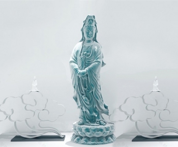 新中式佛像观音雕塑-ID:497778742