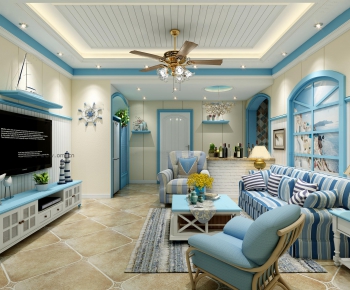 Mediterranean Style A Living Room-ID:955764893
