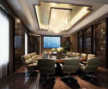 Modern New Chinese Style Meeting Room-ID:195381981