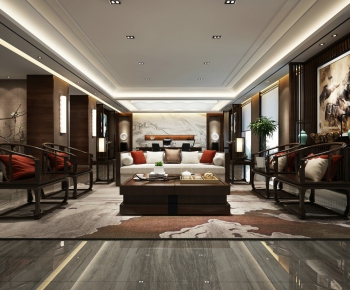 New Chinese Style A Living Room-ID:508789527