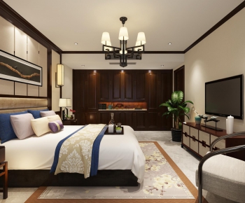 Modern New Chinese Style Bedroom-ID:147568315