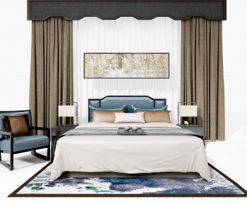 New Chinese Style Double Bed-ID:614039762