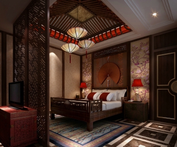 New Chinese Style Bedroom-ID:420734482