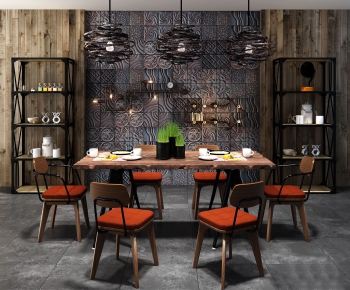 Industrial Style Dining Table And Chairs-ID:827019556